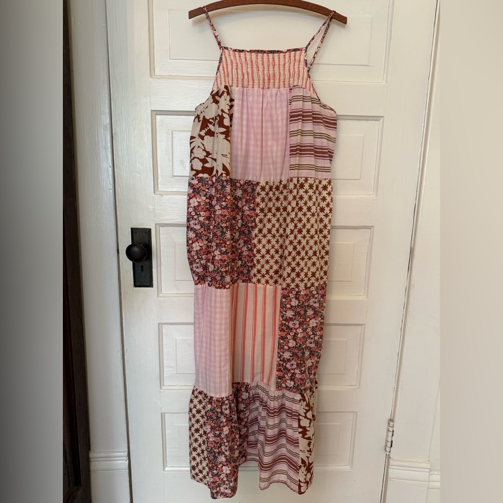 Universal Thread Pink and Brown Patchwork Dress